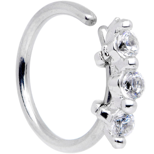 20G 5/16 Clear CZ Gem Sequence Shine Seamless Circular Ring