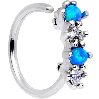 20G 5/16 Blue Synthetic Opal Staccato Seamless Circular Ring