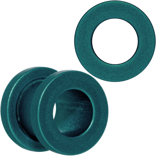 Teal Matte Silicone Screw Fit Tunnel Plug Set 6mm to 25mm