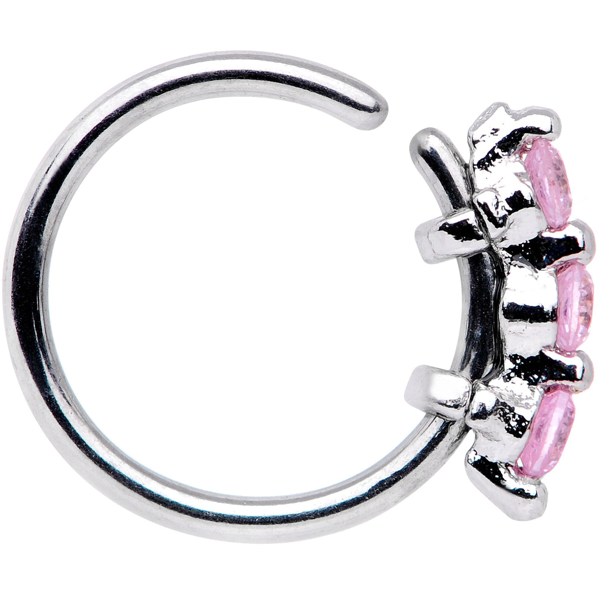 20G 5/16 Pink CZ Gem Sequence Shine Seamless Circular Ring