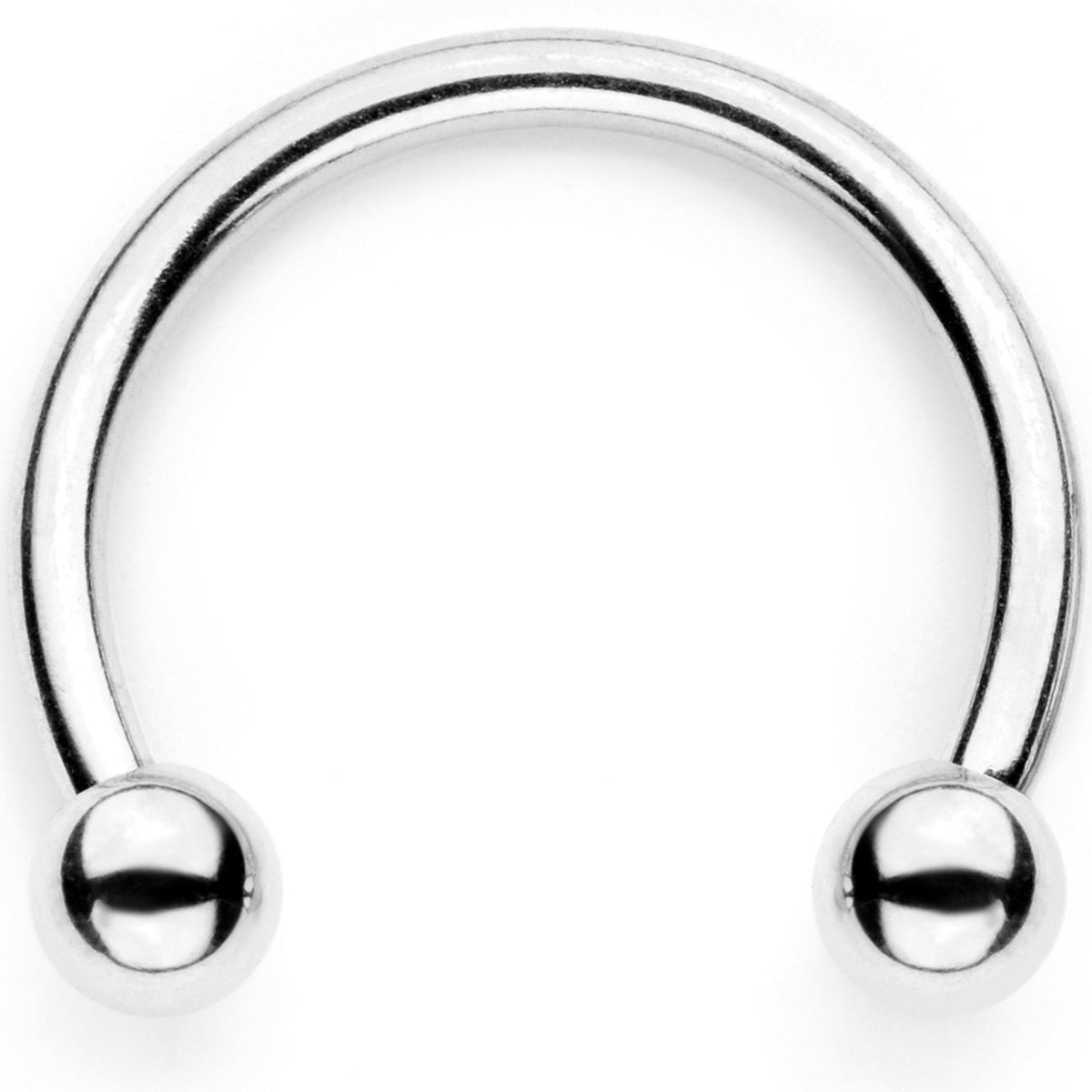 16G 3/8 White Faux Opal Twisted Horseshoe Closure Ring Set