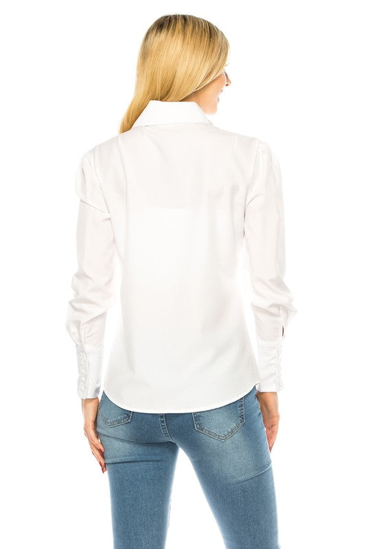 Women Button Down Long Sleeve Blouse
