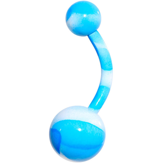 Blue White Cool Camouflage Belly Ring