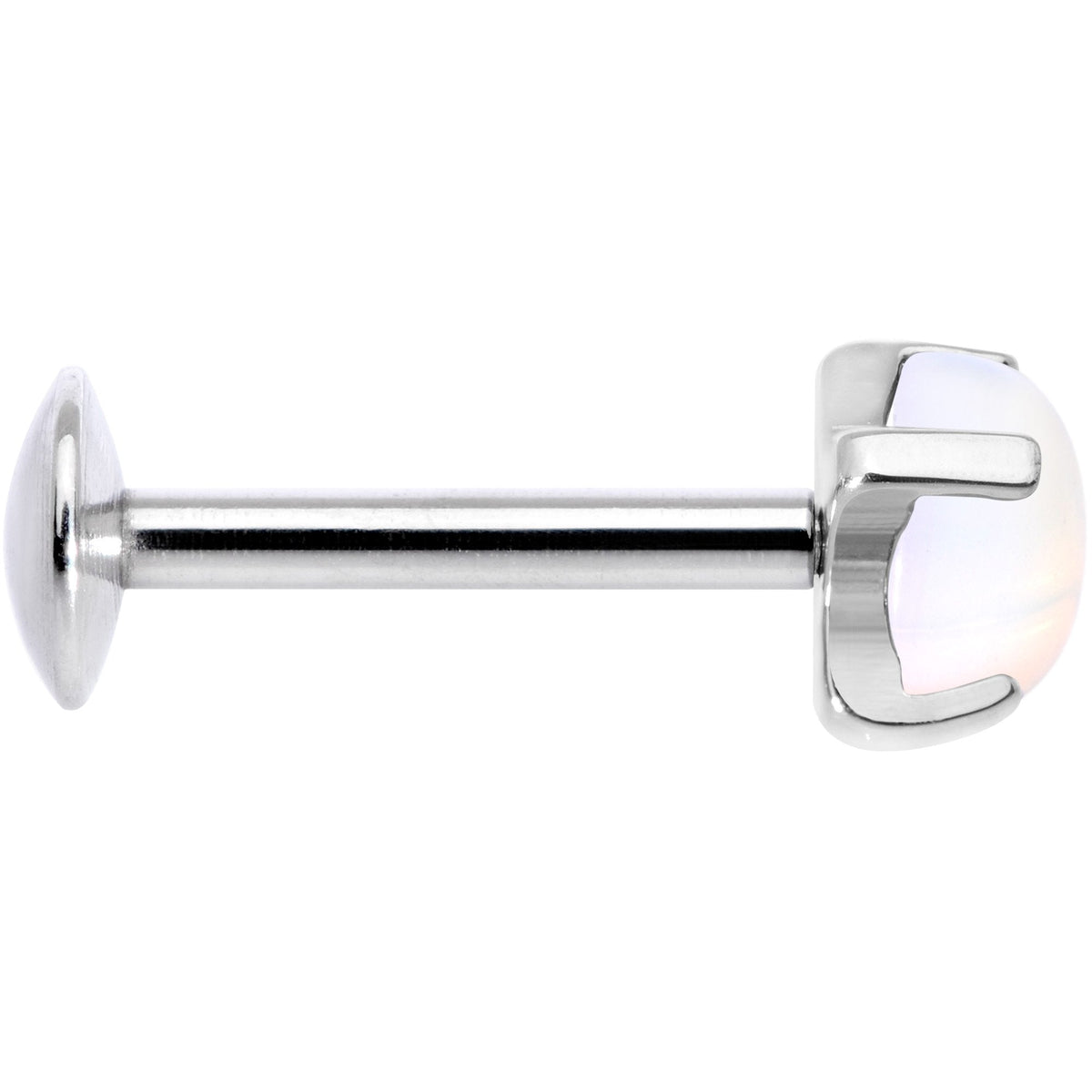 16G 5/16 White Opalite Internally Threaded Labret Monroe Tragus