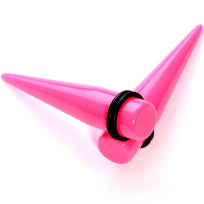 Flirty Fuchsia Lightweight Pink Acrylic Straight Taper Set 10mm to 18mm