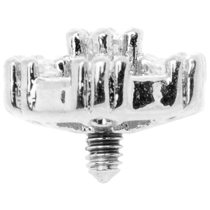 14G Clear Gem Externally Threaded Dermal Anchor Top