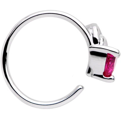 20G 5/16 Pink Gem Triangle Wave Seamless Circular Ring