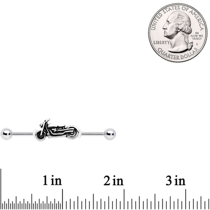 14G The Open Road Motorcycle Industrial Barbell 38mm