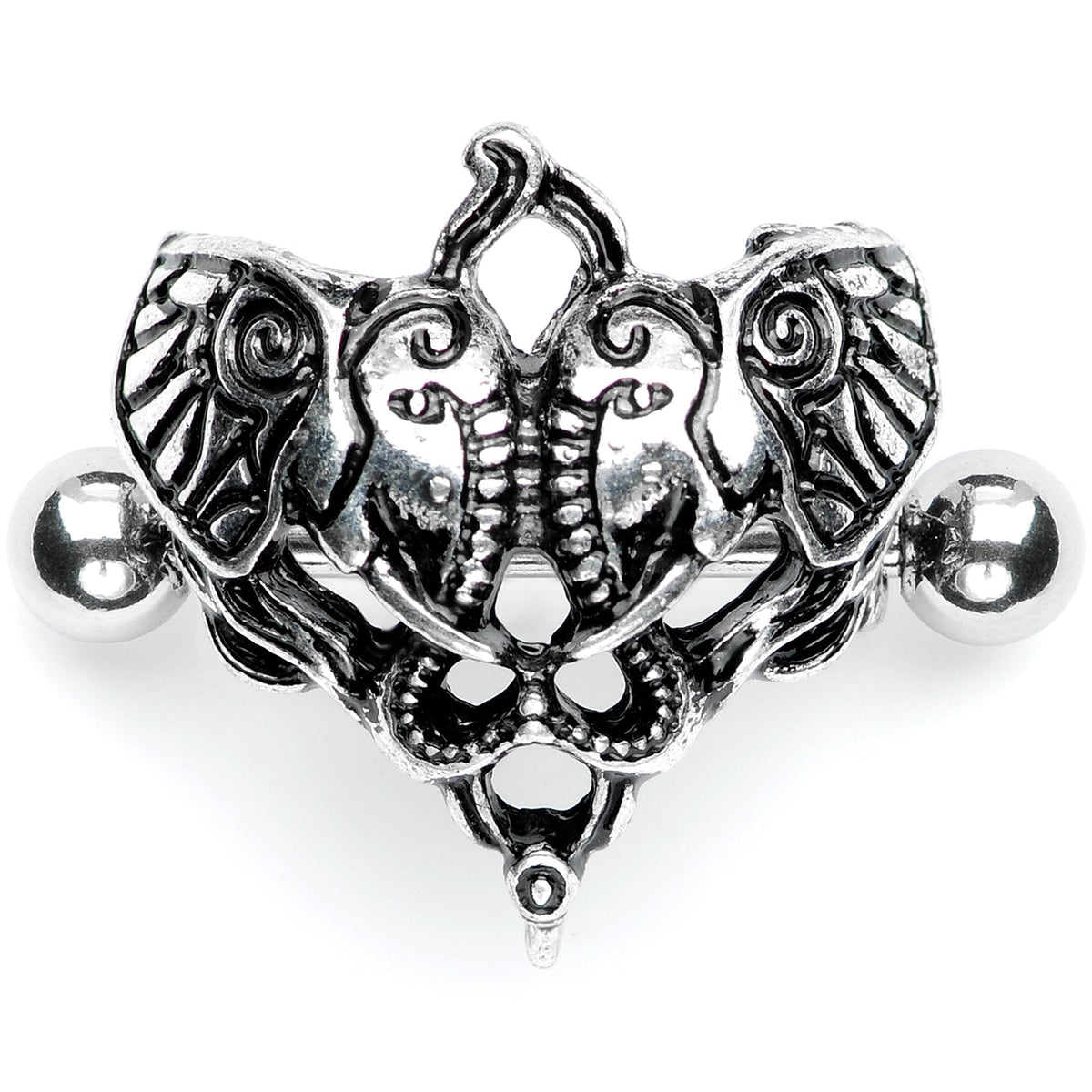 14G 9/16 Dueling Elephants Nipple Shield Set