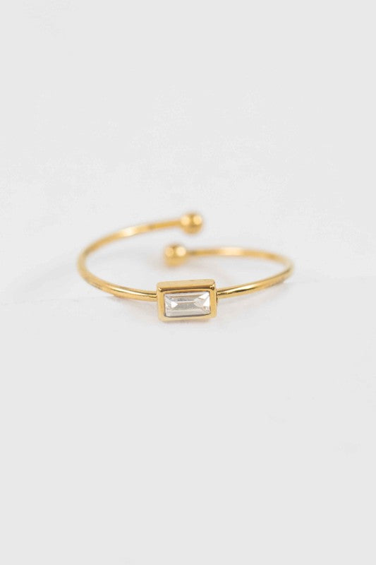 Rectangle Charm Adjustable Ring