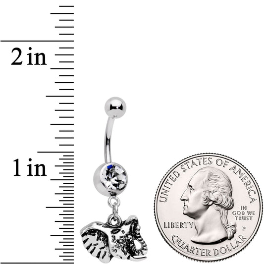 Clear Gem Wild And Free Elephant Dangle Belly Ring