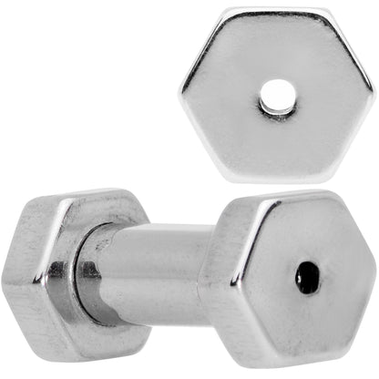 8G Geometric Hexagon Screw Fit Tunnel Plug Set