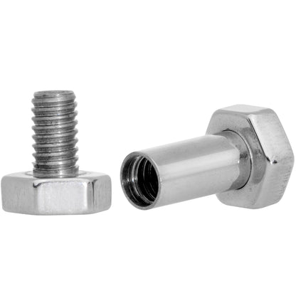 8G Geometric Hexagon Screw Fit Tunnel Plug Set