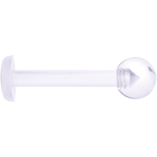 14G 3/8 Clear Flexible Bioplast Labret Monroe Retainer