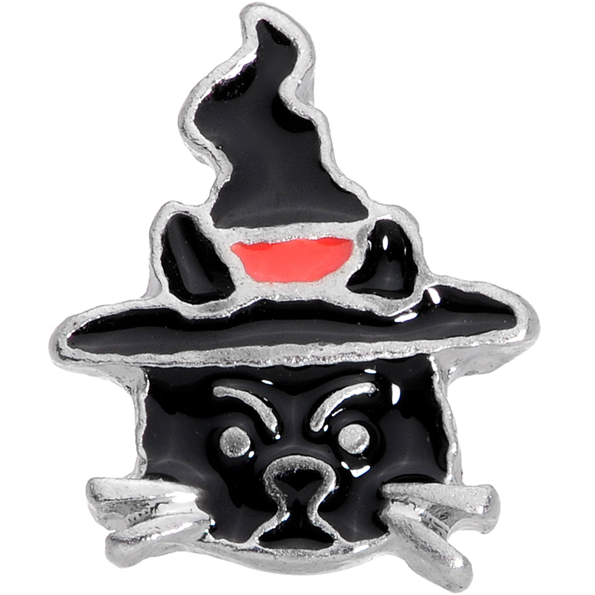 16G 1/4 Halloween Black Cat Cartilage Tragus Earring