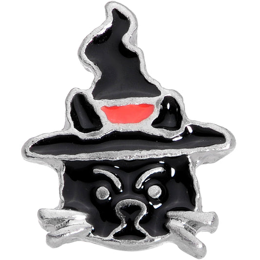 16G 1/4 Halloween Black Cat Cartilage Tragus Earring