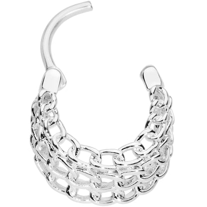 16G 3/8 Triple Chain Hinged Septum Ring