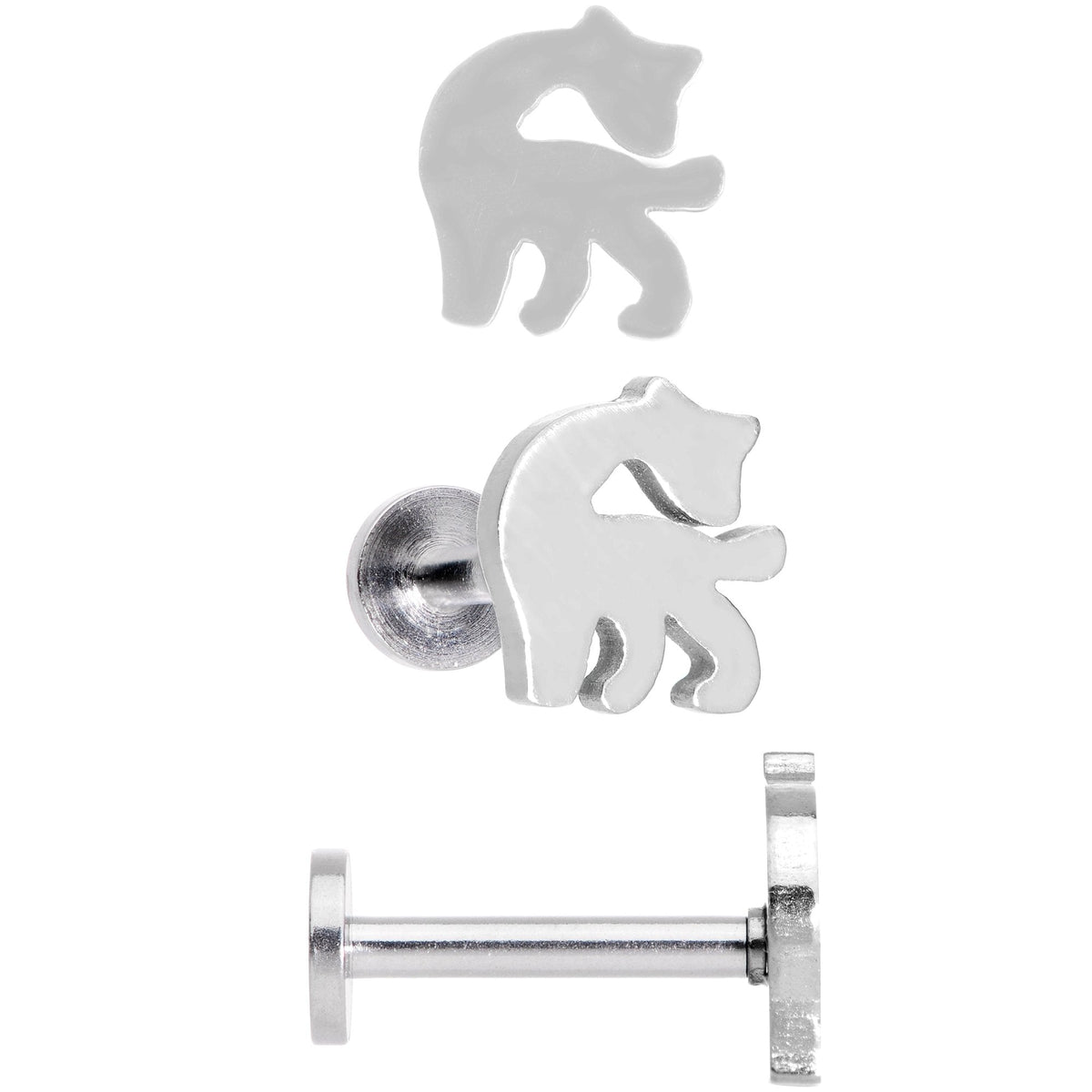 16G 5/16 Multicolor Internally Threaded Giraffe Labret Set of 4