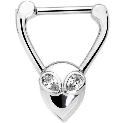 16G 3/8 Clear Gem Alien Septum Clicker