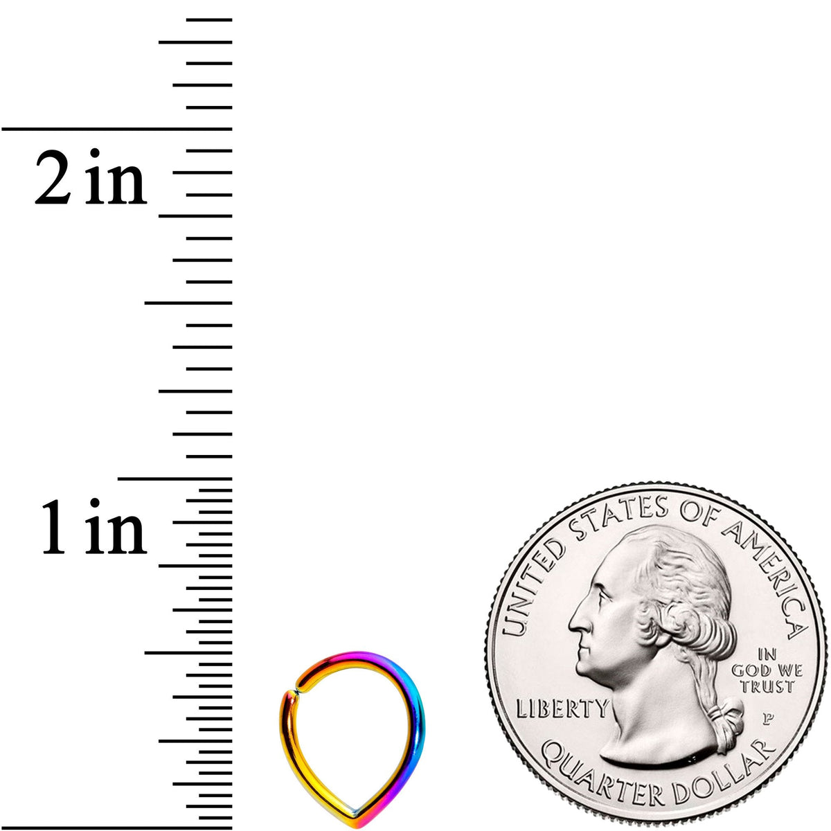 16G Rainbow Teardrop Closure Ring