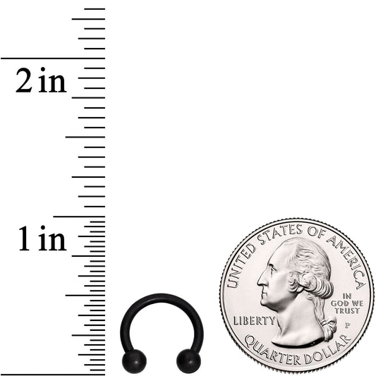 14G 3/8 Matte Black Horseshoe Circular Barbell