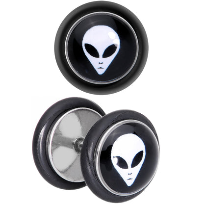 Black White Outer Space Alien Cheater Plug