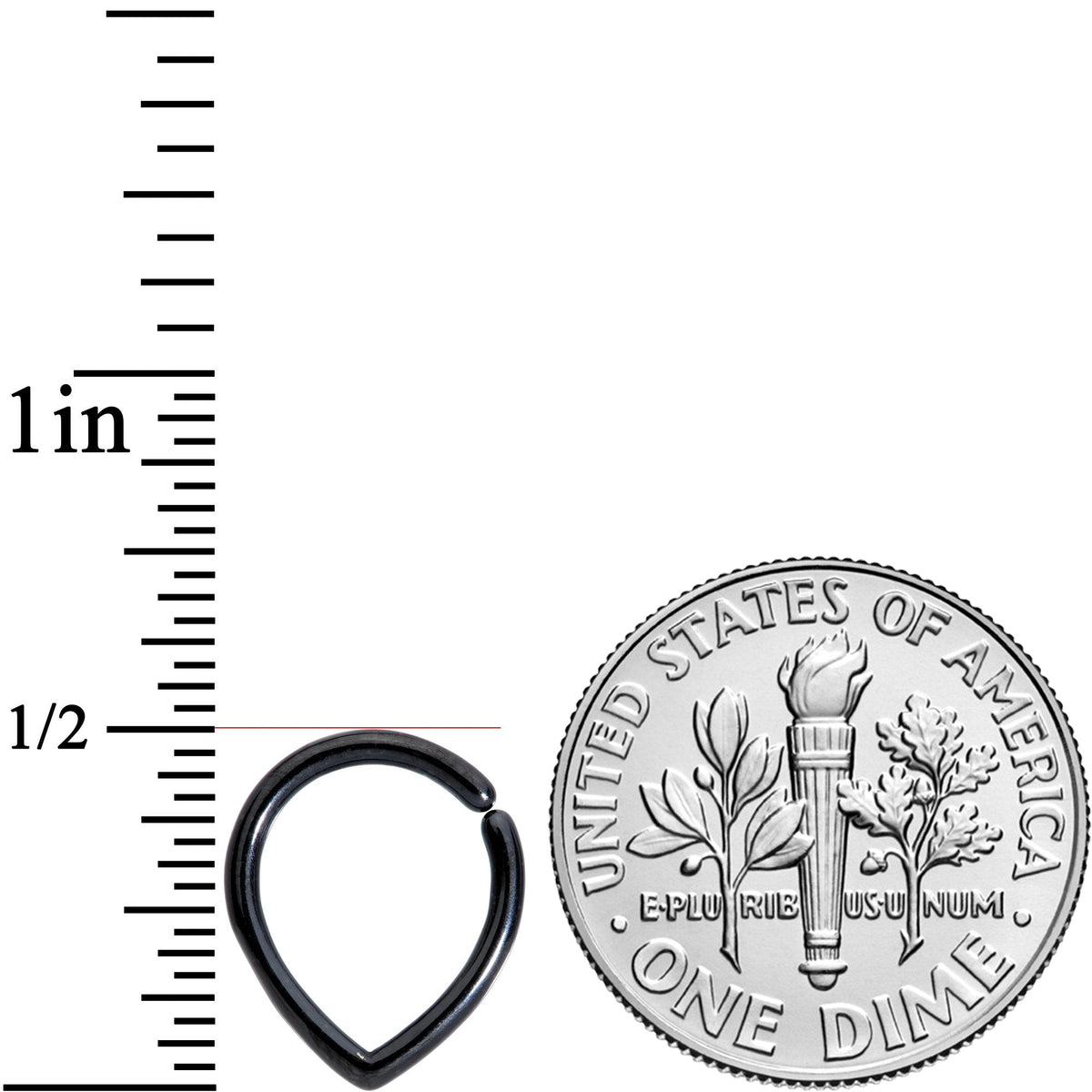 16G 5/16 Black Teardrop Closure Ring