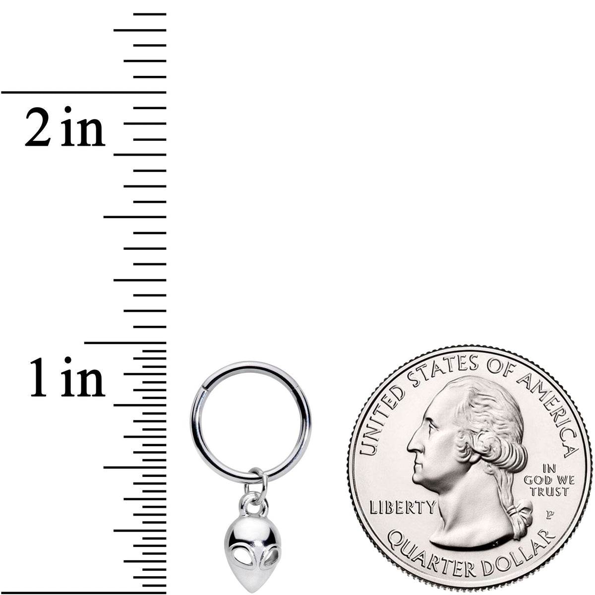 16G 3/8 Open Eyed Alien Invader Dangle Hinged Segment Ring