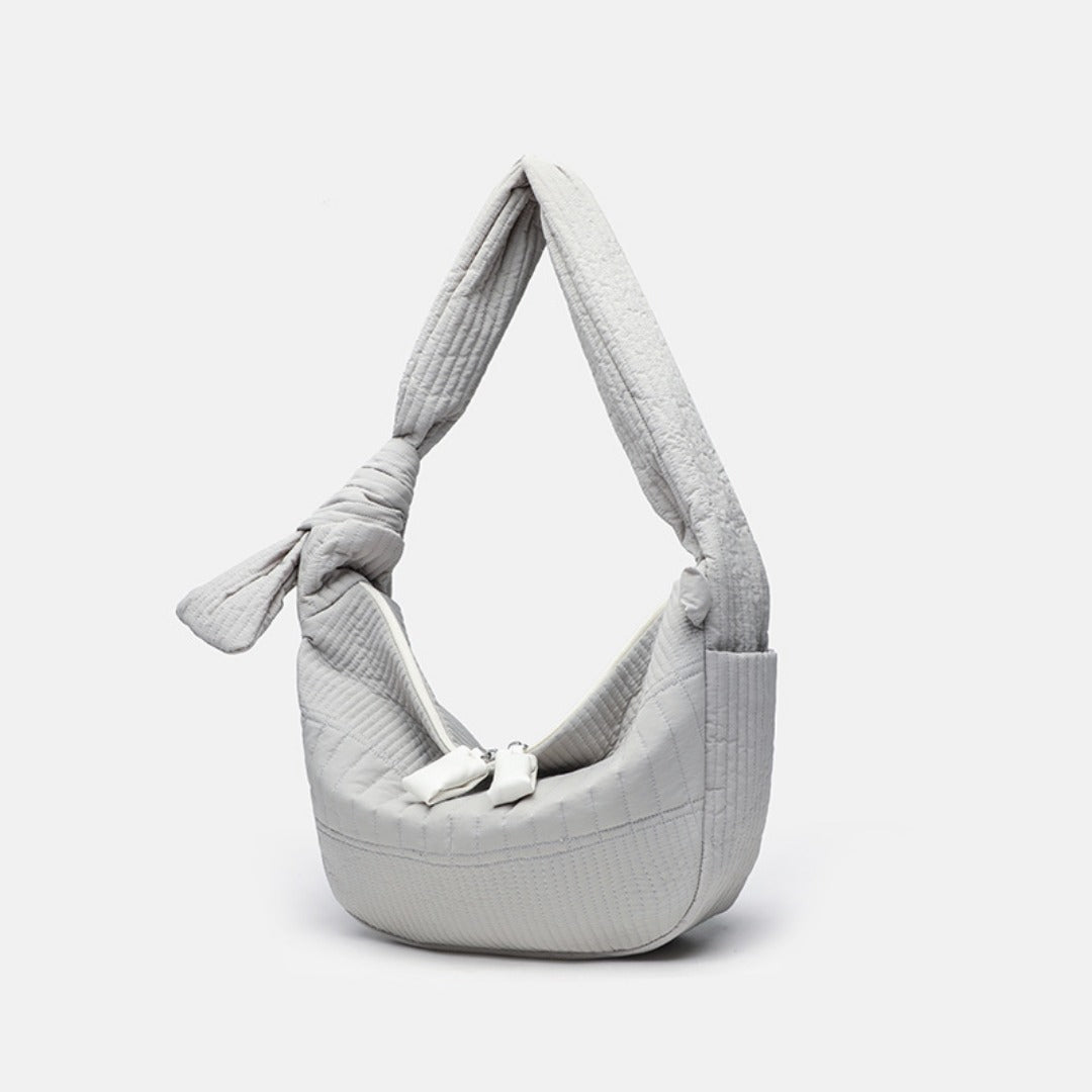 Elegant Folded Hobo Bag Ladies - Lightweight Large Capacity Shoulder Bag & Casual Cloth Crossbody Bag