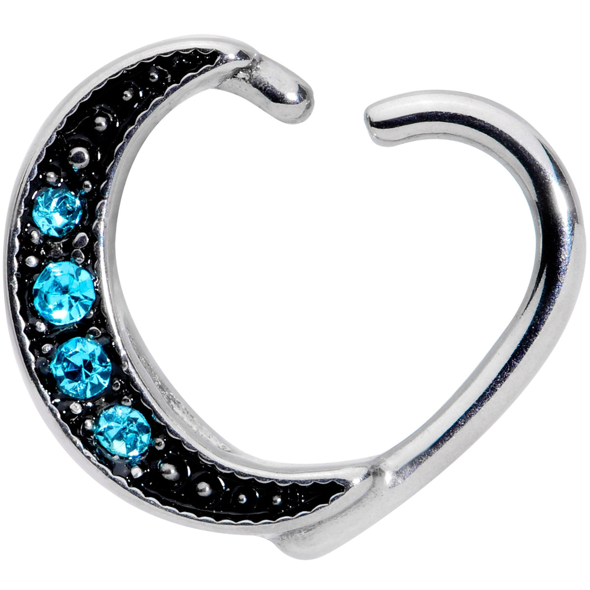 16G 3/8 Blue Gem Open Right Heart Closure Ring