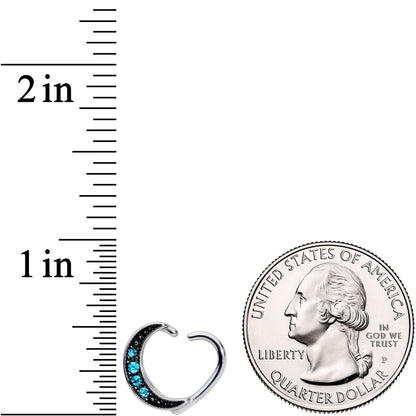 16G 3/8 Blue Gem Open Right Heart Closure Ring