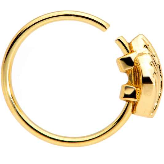 20G 5/16 Gold Tone Feather Seamless Circular Ring