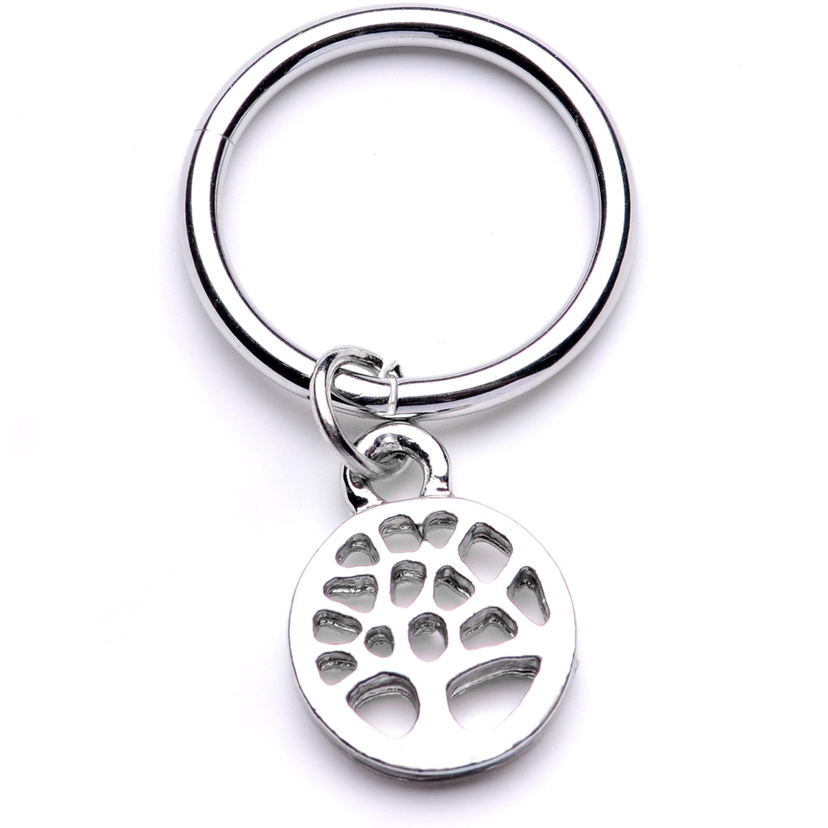 16G 3/8 Tree of Life Dangle Hinged Segment Ring
