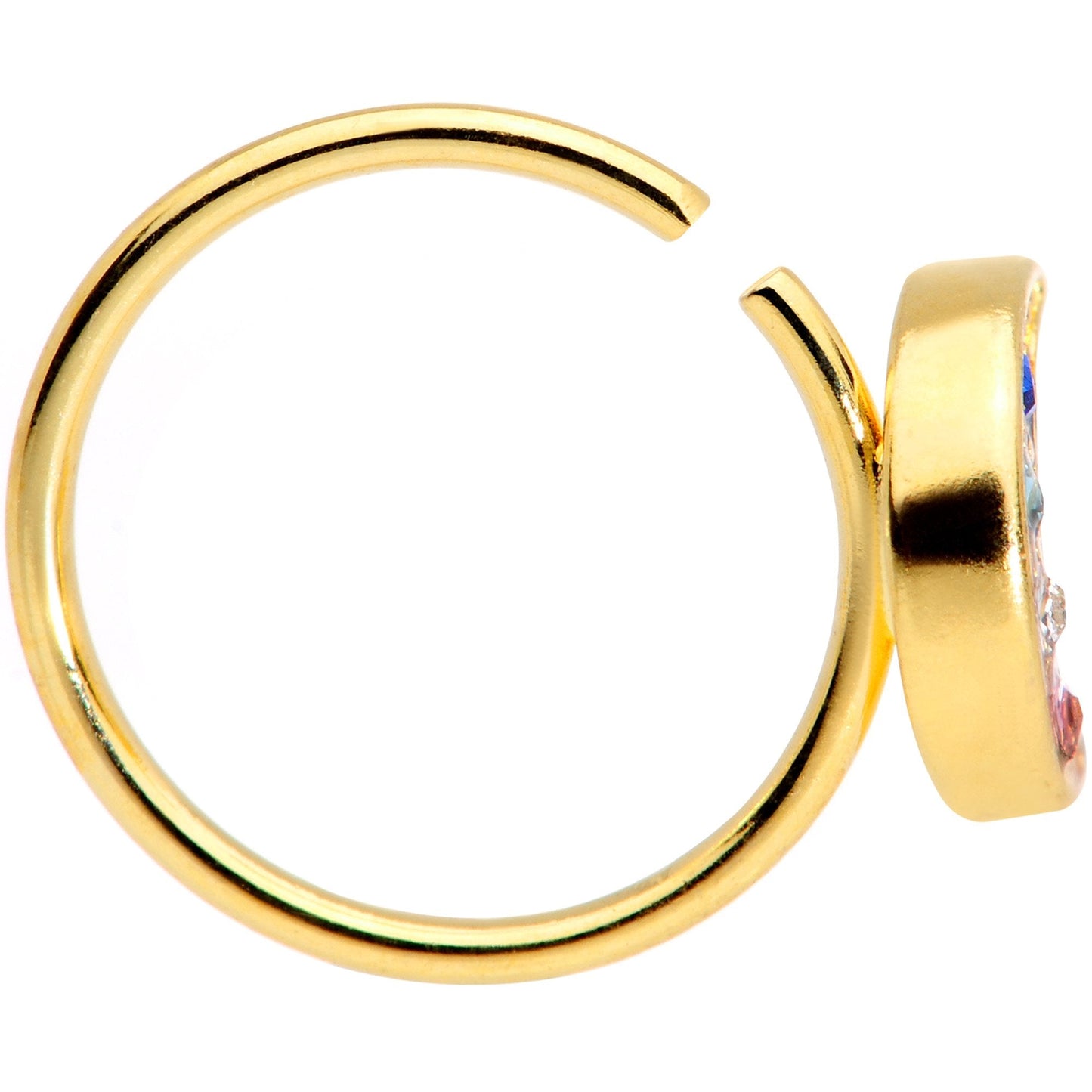 20G 5/16 Gold Tone Crescent Moon Seamless Circular Ring