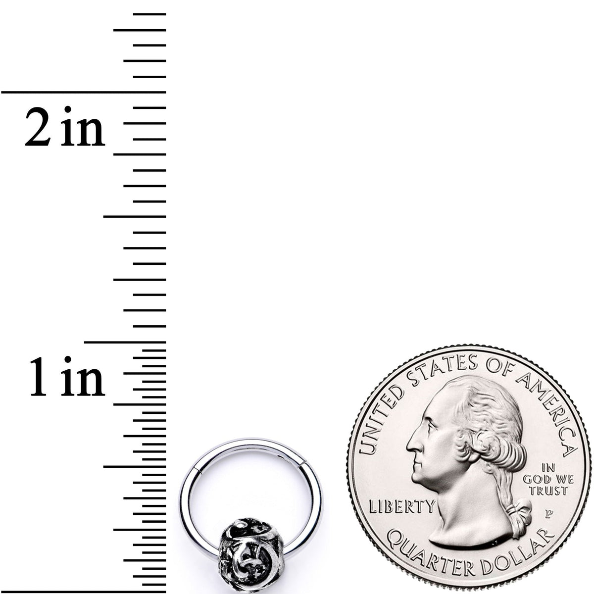 16G 3/8 Abstract Pattern Bead Hinged Segment Ring