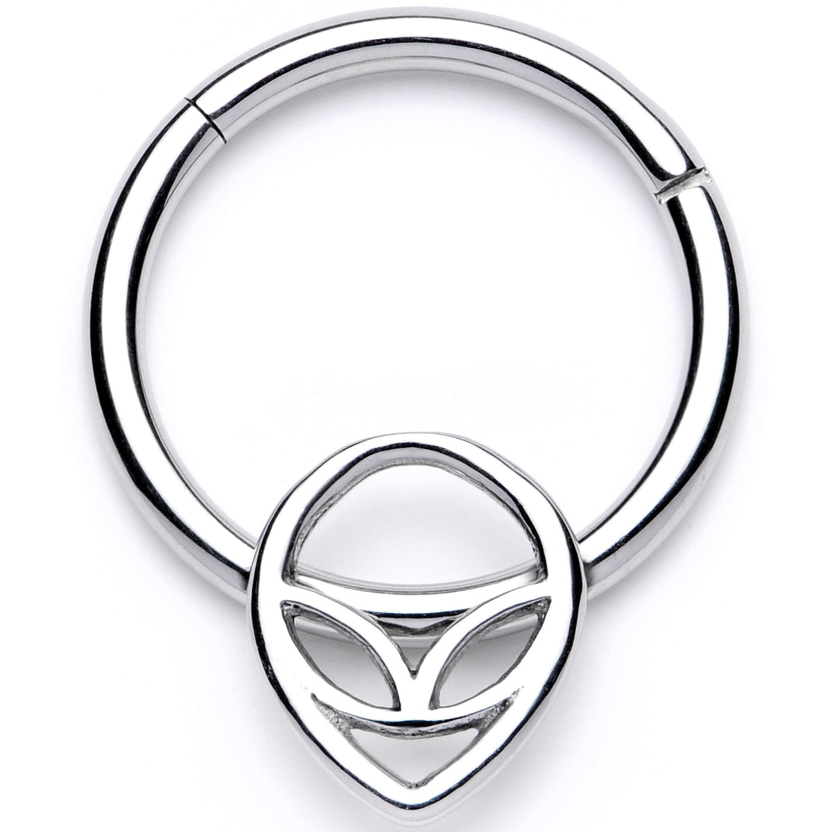 16G 3/8 Happy Smiling Alien Hinged Segment Ring