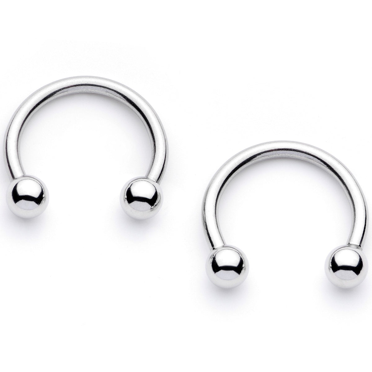 14G 9/16 1/2 Winter Penguins Horseshoe Barbell Nipple Ring Set