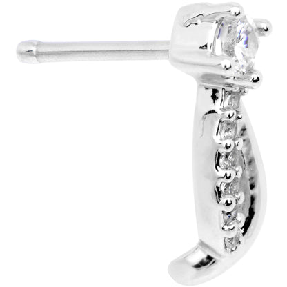 20G 1/4 Clear CZ Twisting Strands Nose Bone