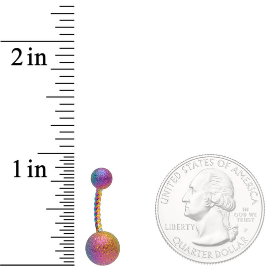 Rainbow Anodized Tastefully Twisted Belly Ring