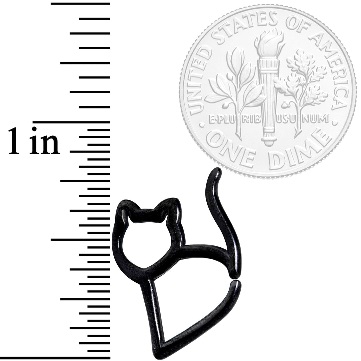 16G Black One Cool Kitty Cat Closure Ring