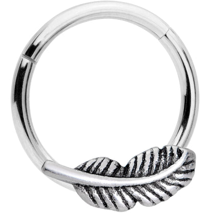 16G 3/8 Southwestern Feather Hinged Segment Ring