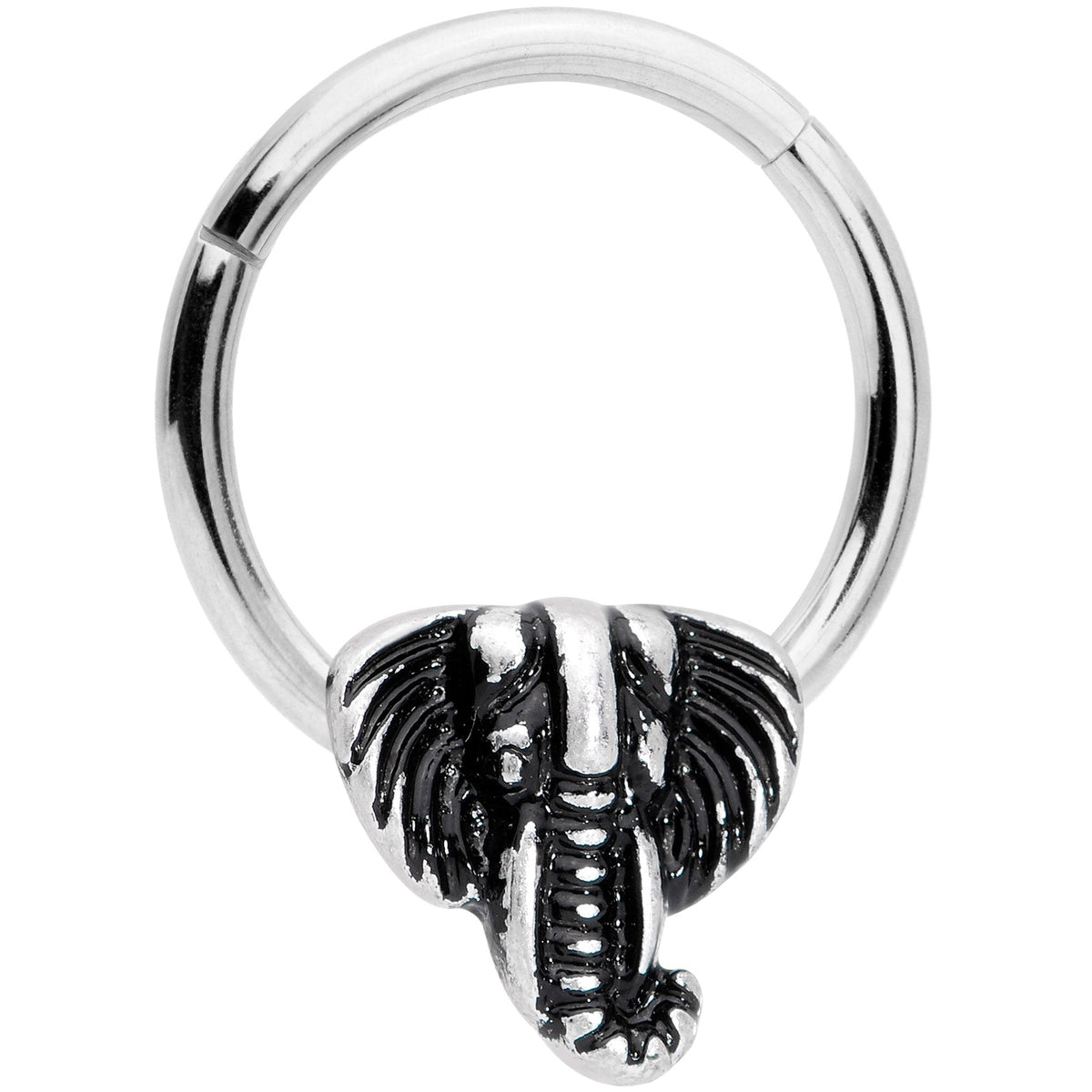 16G 3/8 Elephant Head Hinged Segment Ring