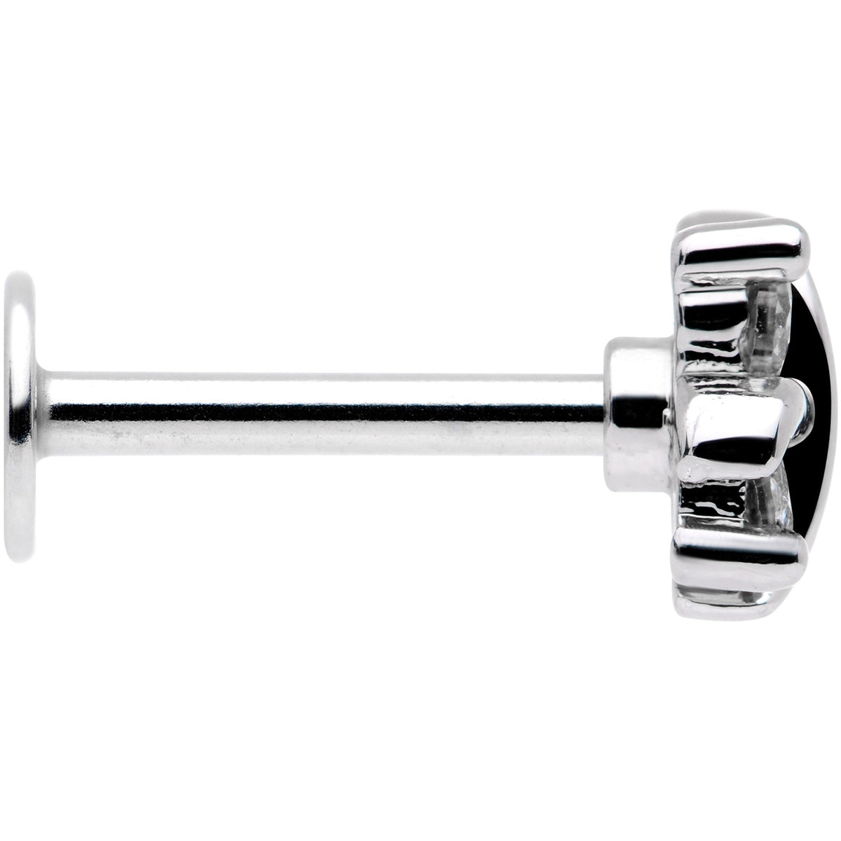 16G 5/16 Clear CZ Gem Stylized Square Labret Monroe Tragus