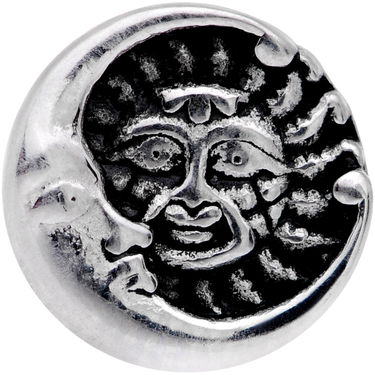 Celestial Snuggle Sun and Moon Barbell Tongue Ring