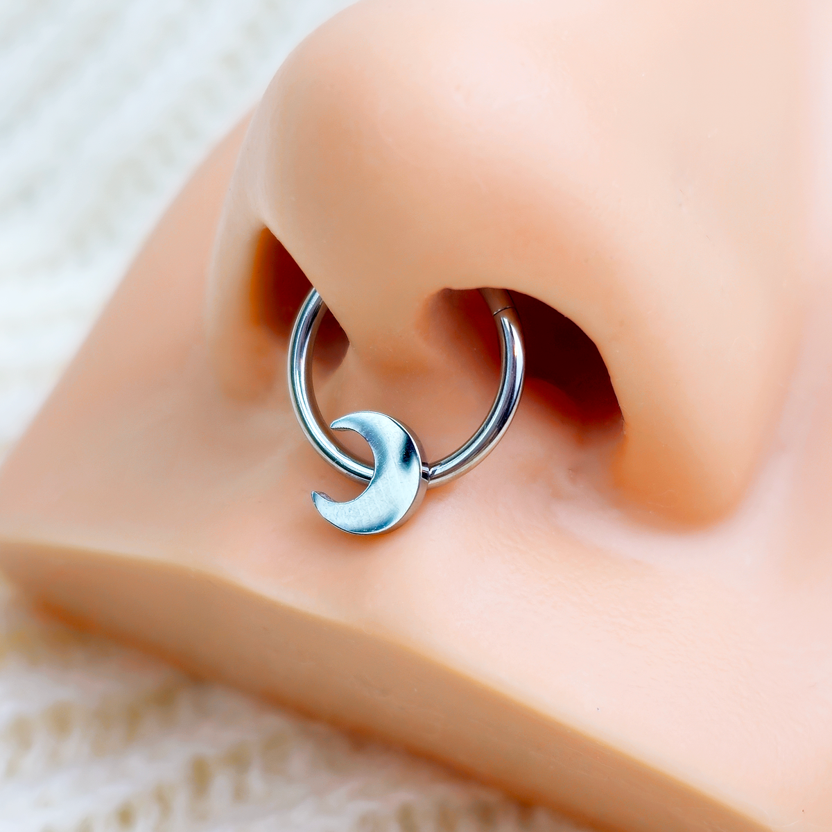 16G 3/8 Crescent Moon Hinged Segment Ring