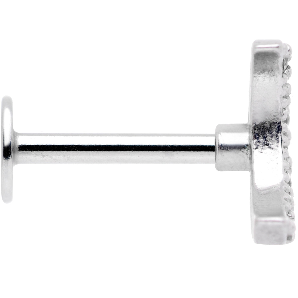 16G 5/16 Clear CZ Gem Crescent Moon Labret Monroe Tragus