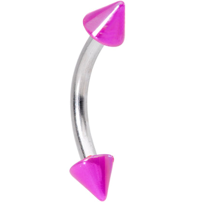 16G 5/16 Pearlescent Purple Cone Ends Curved Eyebrow Ring