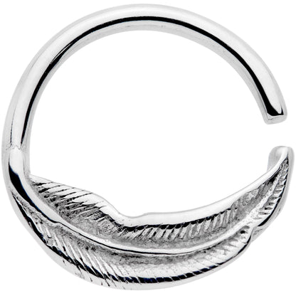 16G 3/8 Falling Feather Seamless Circular Ring