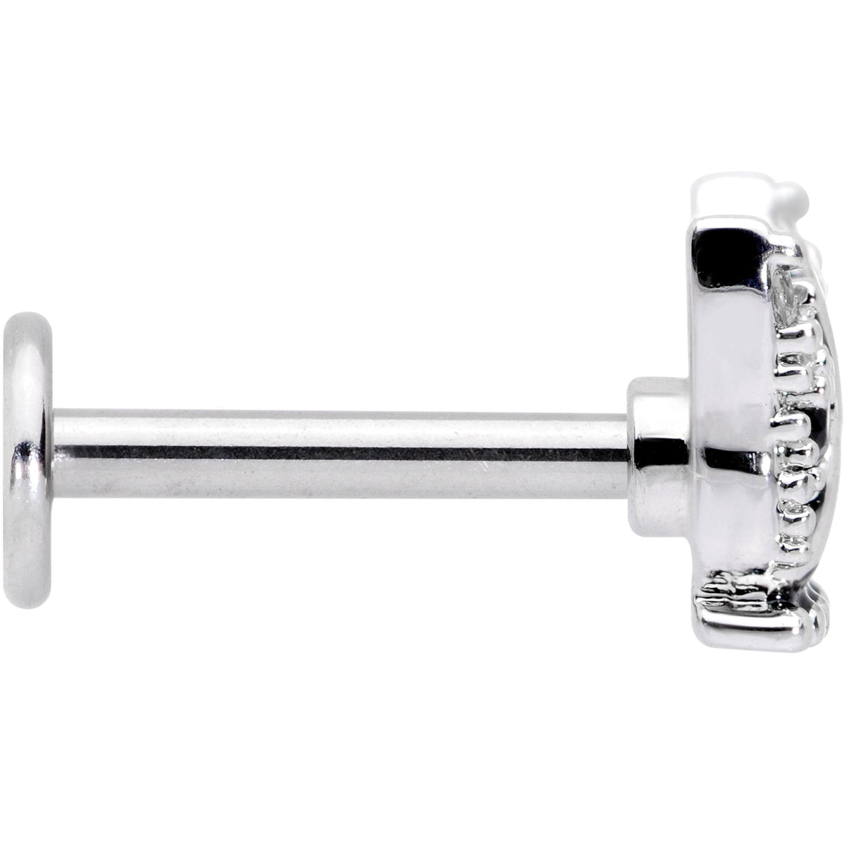 16G 5/16 Clear CZ Gem Bulldog Labret Monroe Tragus