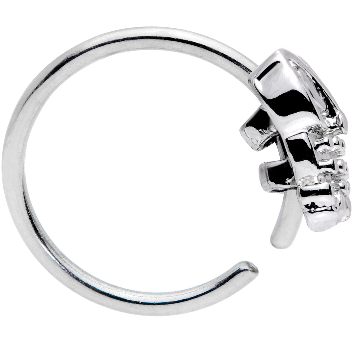 20G 5/16 Clear CZ Gem All About Owl Nose Hoop